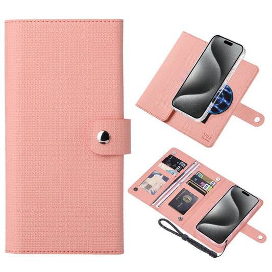 For iPhone 15 Pro Max ViLi GHA-C Series RFID MagSafe Magnetic Flip Leather Phone Case(Pink) - iPhone 15 Pro Max Cases by ViLi | Online Shopping South Africa | PMC Jewellery | Buy Now Pay Later Mobicred