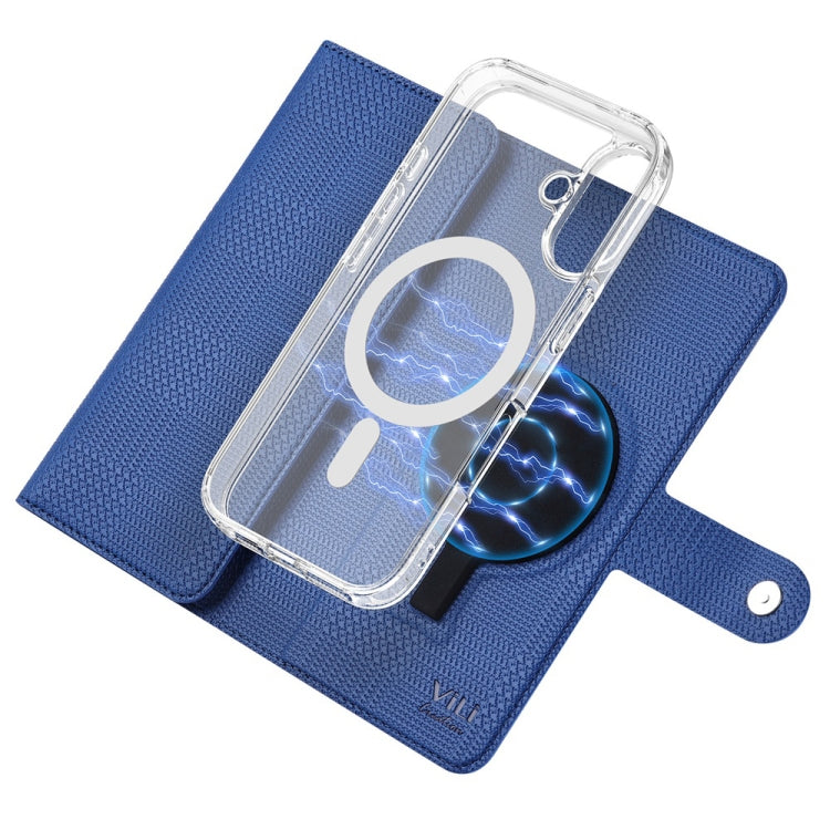 For iPhone 14 ViLi GHA-C Series RFID MagSafe Magnetic Flip Leather Phone Case(Blue) - free shipping - PMC Jewellery - Order now!