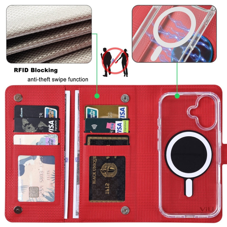 For iPhone 13 Pro ViLi GHA-C Series RFID MagSafe Magnetic Flip Leather Phone Case(Red) - iPhone 13 Pro Cases by ViLi | Online Shopping South Africa | PMC Jewellery | Buy Now Pay Later Mobicred