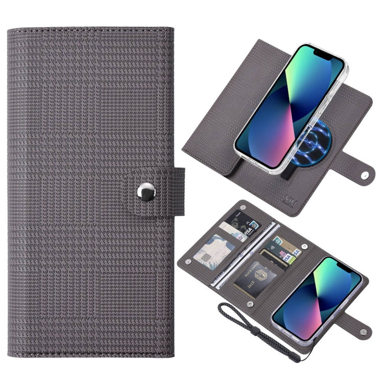 For iPhone 13 ViLi GHA-C Series RFID MagSafe Magnetic Flip Leather Phone Case(Grey) - iPhone 13 Cases by ViLi | Online Shopping South Africa | PMC Jewellery | Buy Now Pay Later Mobicred