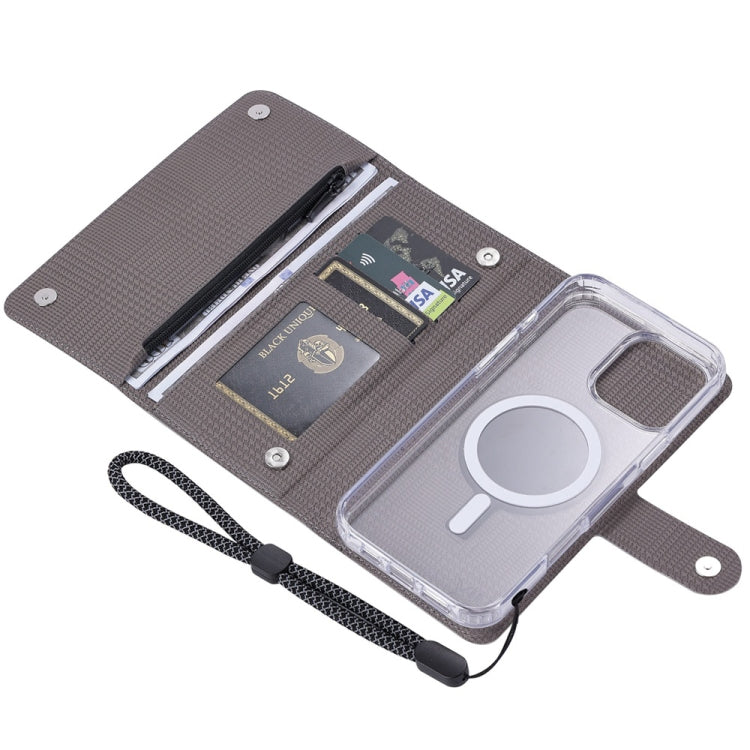 For iPhone 16 Pro Max ViLi GHB-C Series RFID MagSafe Magnetic Flip Leather Phone Case(Grey) - iPhone 16 Pro Max Cases by ViLi | Online Shopping South Africa | PMC TechLife | Buy Now Pay Later Mobicred