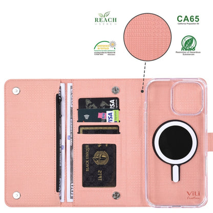 For iPhone 15 Pro Max ViLi GHB-C Series RFID MagSafe Magnetic Flip Leather Phone Case(Pink) - iPhone 15 Pro Max Cases by ViLi | Online Shopping South Africa | PMC Jewellery | Buy Now Pay Later Mobicred