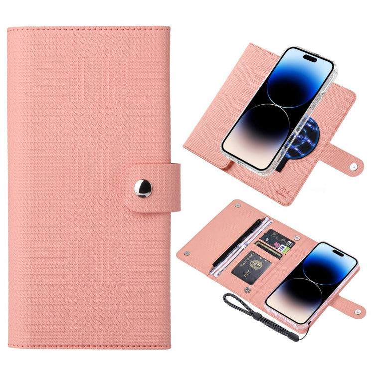 For iPhone 14 Pro ViLi GHB-C Series RFID MagSafe Magnetic Flip Leather Phone Case(Pink) - iPhone 14 Pro Cases by ViLi | Online Shopping South Africa | PMC Jewellery | Buy Now Pay Later Mobicred