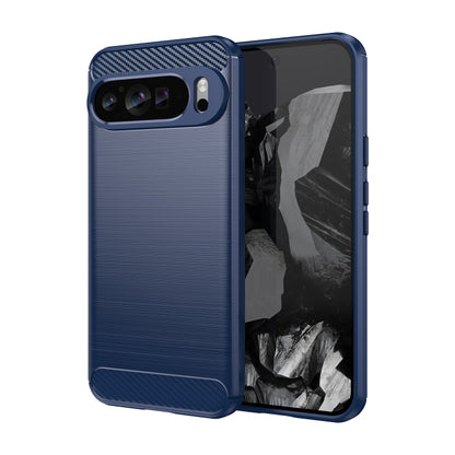 For Google Pixel 9 Pro XL Brushed Texture Carbon Fiber TPU Phone Case(Blue) - Google Cases by PMC Jewellery | Online Shopping South Africa | PMC Jewellery | Buy Now Pay Later Mobicred