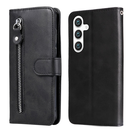 For Samsung Galaxy S25+ 5G Fashion Calf Texture Zipper Leather Phone Case(Black) - Galaxy S25+ 5G Cases by PMC Jewellery | Online Shopping South Africa | PMC Jewellery | Buy Now Pay Later Mobicred