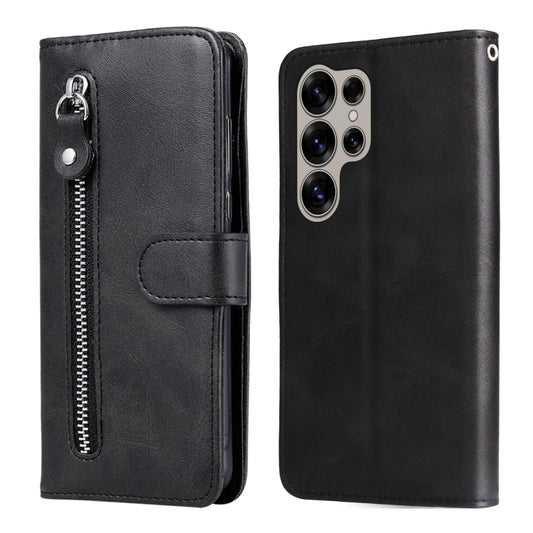 For Samsung Galaxy S25 Ultra 5G Fashion Calf Texture Zipper Leather Phone Case(Black) - Galaxy S25 Ultra 5G Cases by PMC Jewellery | Online Shopping South Africa | PMC Jewellery | Buy Now Pay Later Mobicred