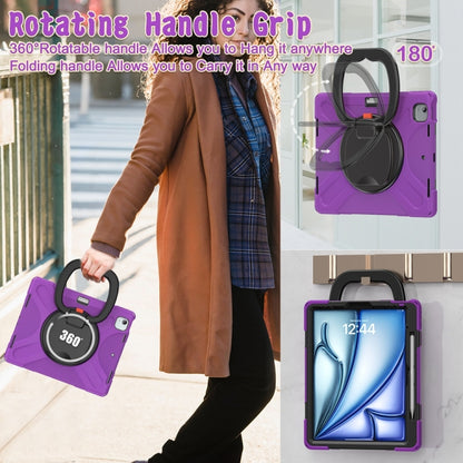 For iPad Air 13 2024 Silicone Hybrid PC Tablet Case with Holder & Shoulder Strap(Purple) - iPad Air 13 2024 Cases by PMC Jewellery | Online Shopping South Africa | PMC Jewellery | Buy Now Pay Later Mobicred