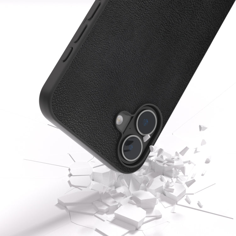 For iPhone 16 PU Leather Black Frame Full Coverage Phone Case(Black) - iPhone 16 Cases by PMC TechLife | Online Shopping South Africa | PMC TechLife | Buy Now Pay Later Mobicred