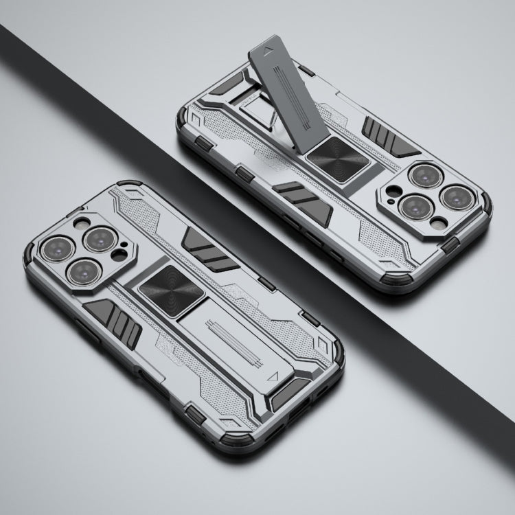 For iPhone 16 Pro Supersonic PC + TPU Holder Phone Case(Grey) - iPhone 16 Pro Cases by PMC TechLife | Online Shopping South Africa | PMC TechLife | Buy Now Pay Later Mobicred