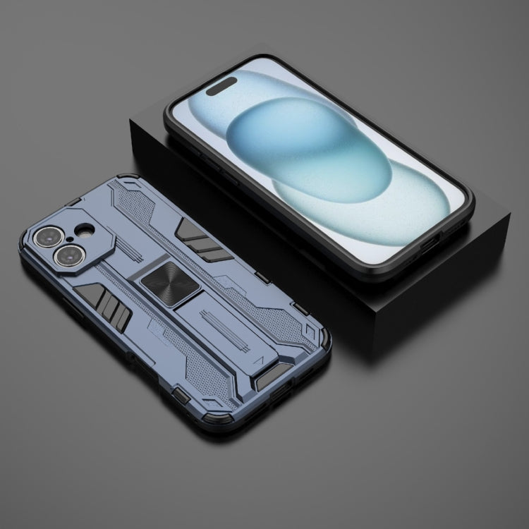 For iPhone 16 Plus Supersonic PC + TPU Holder Phone Case(Blue) - iPhone 16 Plus Cases by PMC TechLife | Online Shopping South Africa | PMC TechLife | Buy Now Pay Later Mobicred