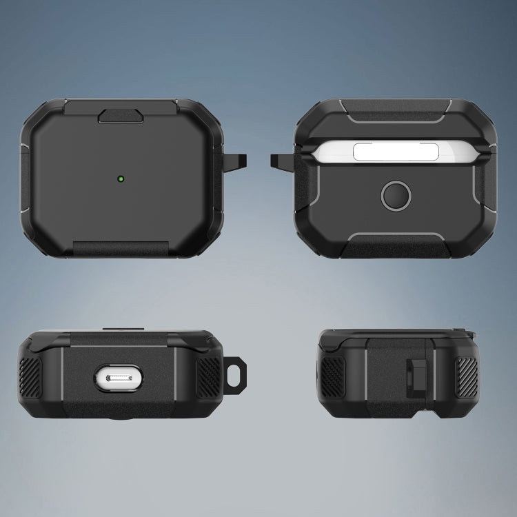 For AirPods Pro 2 Phone Holder Design Earbuds Box Protective Case(Black) - For AirPods Pro by PMC Jewellery | Online Shopping South Africa | PMC Jewellery | Buy Now Pay Later Mobicred