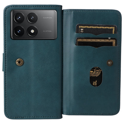 For Redmi K70 Multi-Function Wallet 10 Card Slots Leather Phone Case(Dark Green) - K70 Cases by PMC Jewellery | Online Shopping South Africa | PMC Jewellery | Buy Now Pay Later Mobicred