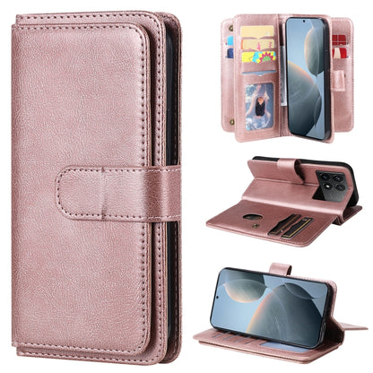 For Redmi K70 Multi-Function Wallet 10 Card Slots Leather Phone Case(Rose Gold) - K70 Cases by PMC Jewellery | Online Shopping South Africa | PMC Jewellery | Buy Now Pay Later Mobicred