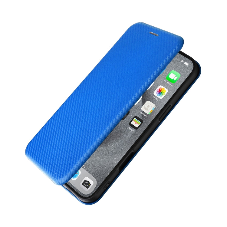 For iPhone 16 Pro Carbon Fiber Texture Flip Leather Phone Case(Blue) - iPhone 16 Pro Cases by PMC TechLife | Online Shopping South Africa | PMC TechLife | Buy Now Pay Later Mobicred