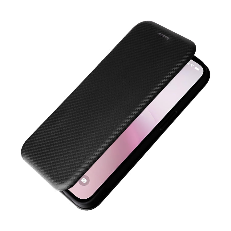 For iPhone 16e Carbon Fiber Texture Flip Leather Phone Case(Black) - iPhone 16e Cases by PMC TechLife | Online Shopping South Africa | PMC TechLife | Buy Now Pay Later Mobicred
