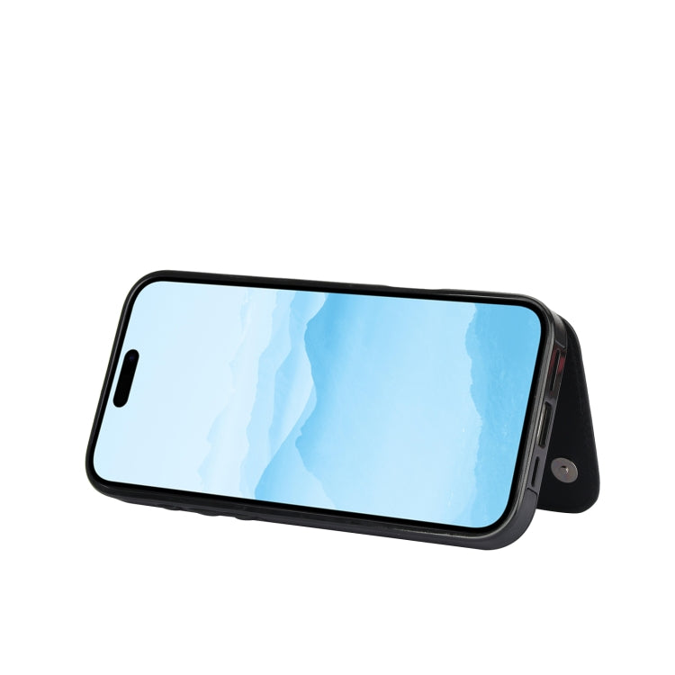 For iPhone 16 Plus Double Buckle Butterfly Embossing PU Phone Case(Black) - iPhone 16 Plus Cases by PMC TechLife | Online Shopping South Africa | PMC TechLife | Buy Now Pay Later Mobicred