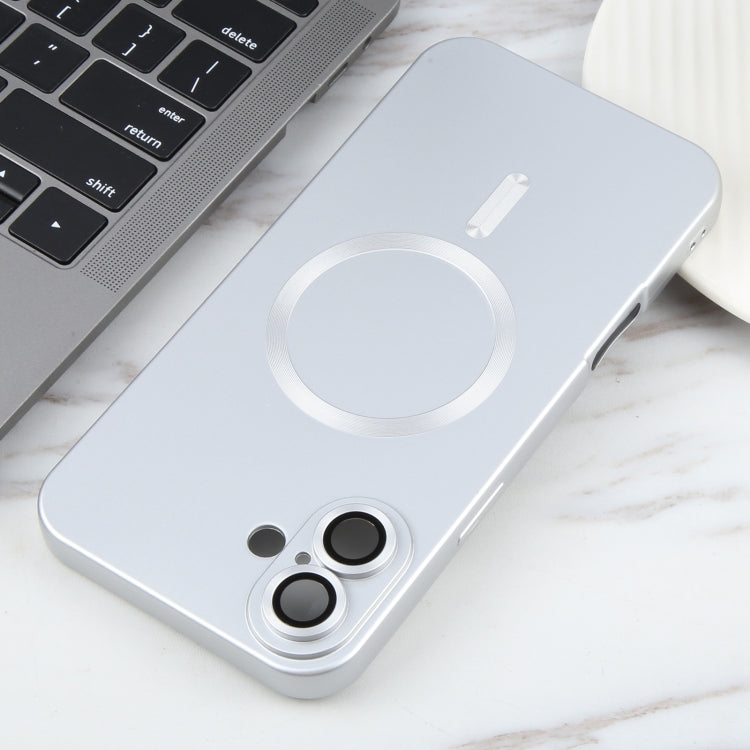 For iPhone 16 Liquid TPU Silicone Solid Color MagSafe Phone Case(Silver) - iPhone 16 Cases by PMC TechLife | Online Shopping South Africa | PMC TechLife | Buy Now Pay Later Mobicred