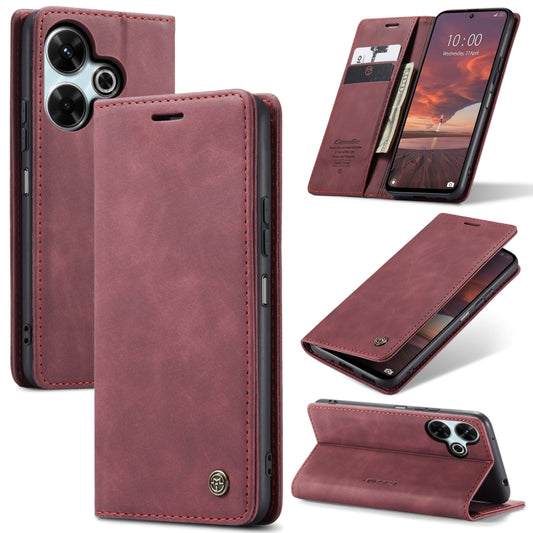 For Redmi 13 CaseMe 013 Multifunctional Horizontal Flip Leather Phone Case(Wine Red) - Redmi 13 Cases by CaseMe | Online Shopping South Africa | PMC Jewellery | Buy Now Pay Later Mobicred