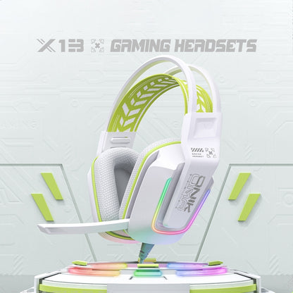 ONIKUMA X13 RGB Colorful Lighting Wired Gaming Headset with Microphone, Length:2.2m(White) - Multimedia Headset by ONIKUMA | Online Shopping South Africa | PMC Jewellery | Buy Now Pay Later Mobicred