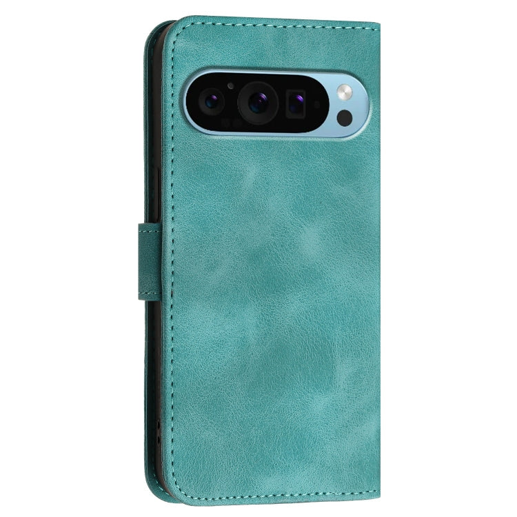 For Google Pixel 9 / 9 Pro YX0080 Grid Butterfly Embossed Pattern Flip Leather Phone Case with Lanyard(Light Blue) - Google Cases by PMC Jewellery | Online Shopping South Africa | PMC Jewellery | Buy Now Pay Later Mobicred