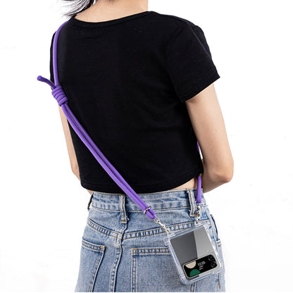 For Samsung Galaxy Z Flip3 GKK Airbag Hinge Full Coverage Phone Case with Crossbody Rope(Purple) - Galaxy Phone Cases by GKK | Online Shopping South Africa | PMC Jewellery | Buy Now Pay Later Mobicred