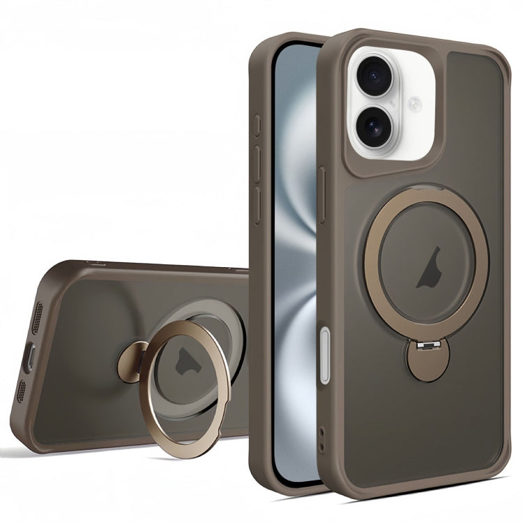 For iPhone 16 Plus Invisible Fulcrum Holder MagSafe Phone Case(Coffee) - free shipping - PMC TechLife - Order now!