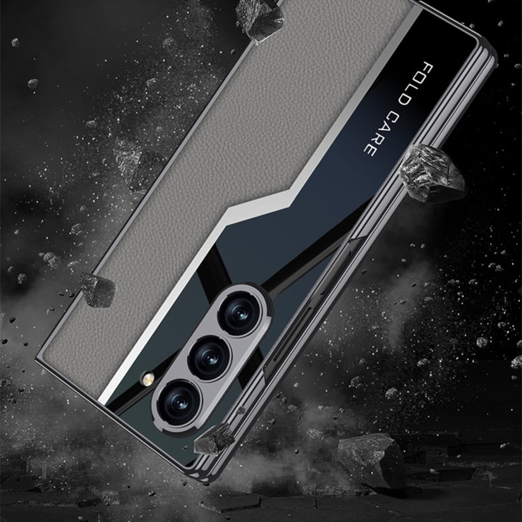 For Samsung Galaxy Z Fold6 GKK Integrated Plating TPU + Leather Supercar Full Coverage Phone Case(Carbon Fiber) - Galaxy Z Fold6 5G Cases by GKK | Online Shopping South Africa | PMC Jewellery | Buy Now Pay Later Mobicred