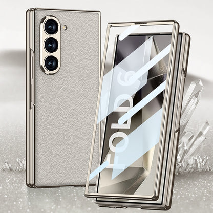 For Samsung Galaxy Z Fold6 GKK Integrated Plating Leather Full Coverage Phone Case(Titanium Grey) - Galaxy Z Fold6 5G Cases by GKK | Online Shopping South Africa | PMC Jewellery | Buy Now Pay Later Mobicred