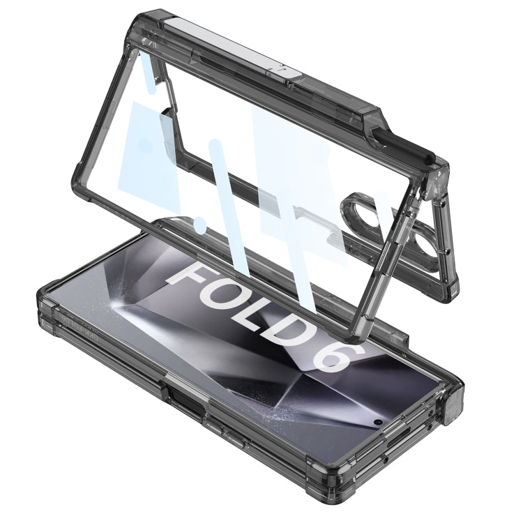 For Samsung Galaxy Z Fold6 GKK Integrated Airbag Hinge Full Coverage Phone Case with Holder / Pen Box, Not Included Pen(Transparent) - Galaxy Z Fold6 5G Cases by GKK | Online Shopping South Africa | PMC Jewellery | Buy Now Pay Later Mobicred