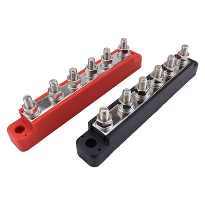 Pair 6 Way 48V 150A M6 Power Distribution Block Terminal Studs(Black + Red) - Booster Cable & Clip by PMC Jewellery | Online Shopping South Africa | PMC Jewellery | Buy Now Pay Later Mobicred