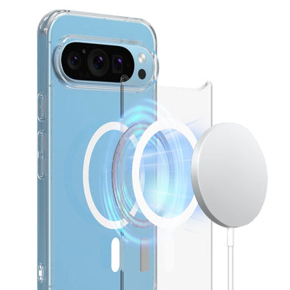 For Google Pixel 9 Pro Big Pore Acrylic PC Hybrid TPU MagSafe Phone Case(Transparent) - Google Cases by PMC Jewellery | Online Shopping South Africa | PMC Jewellery | Buy Now Pay Later Mobicred