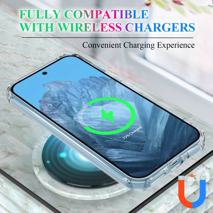 For Google Pixel 9 Pro Big Pore Acrylic PC Hybrid TPU MagSafe Phone Case(Transparent) - Google Cases by PMC Jewellery | Online Shopping South Africa | PMC Jewellery | Buy Now Pay Later Mobicred