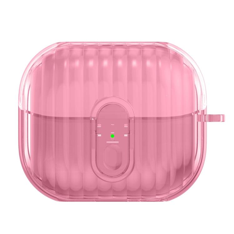 For Samsung Galaxy Buds3 Shell Look Earbuds Box Protective Case with Security Lock(Transparent Pink) - Samsung Earphone Case by PMC Jewellery | Online Shopping South Africa | PMC Jewellery | Buy Now Pay Later Mobicred