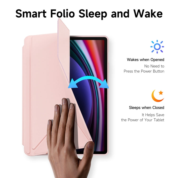 For Samsung Galaxy Tab S9+ / S9 FE+ DUX DUCIS Magi Series Smart Leather Tablet Case(Pink) - Galaxy Tab S9+ Cases by DUX DUCIS | Online Shopping South Africa | PMC Jewellery | Buy Now Pay Later Mobicred