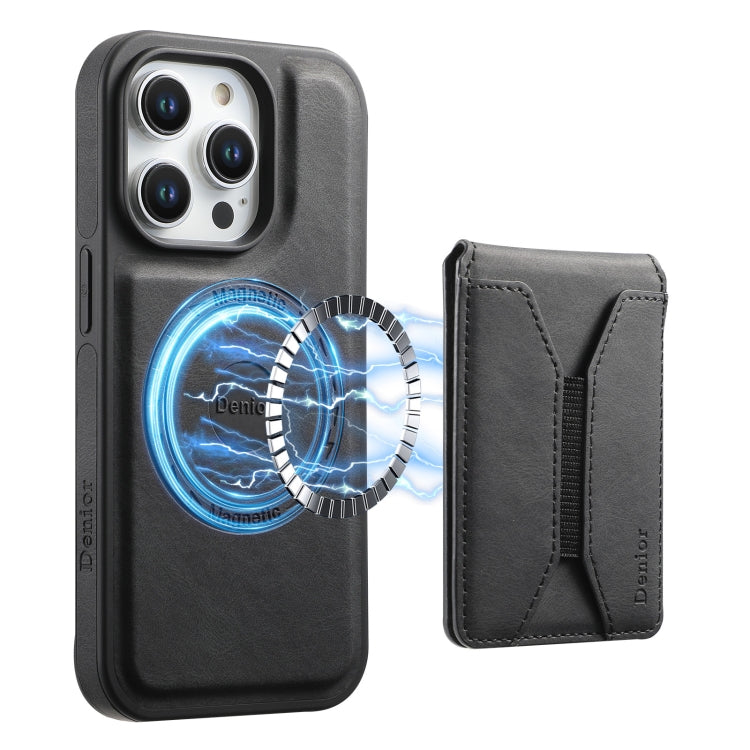 For iPhone 16 Pro Max Denior D17 Skin Feel MagSafe Detachable Card Slot Phone Case(Black) - iPhone 16 Pro Max Cases by Denior | Online Shopping South Africa | PMC Jewellery | Buy Now Pay Later Mobicred