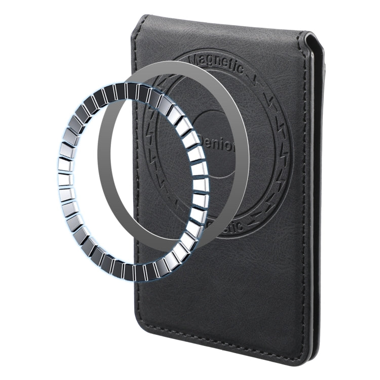 Denior V11 VV MagSafe Magnetic Phone PU Card Sleeve(Black) - Others Accessories by Denior | Online Shopping South Africa | PMC Jewellery | Buy Now Pay Later Mobicred