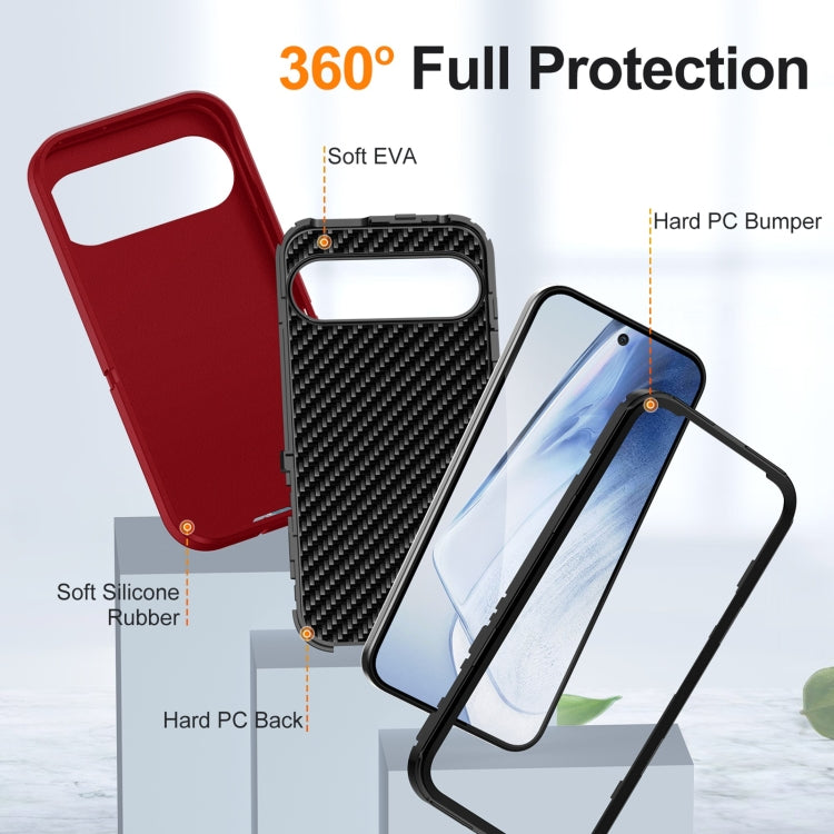 For Google Pixel 9 Life Waterproof Rugged PC + Silicone Phone Case(Red + Black) - Google Cases by PMC Jewellery | Online Shopping South Africa | PMC Jewellery | Buy Now Pay Later Mobicred