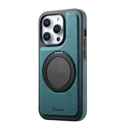 For iPhone 16 Denior A14 Skin Feel Rotating Holder MagSafe Phone Case(Blue) - iPhone 16 Cases by Denior | Online Shopping South Africa | PMC Jewellery | Buy Now Pay Later Mobicred