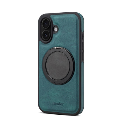 For iPhone 16 Plus Denior A14 Skin Feel Rotating Holder MagSafe Phone Case(Blue) - iPhone 16 Plus Cases by Denior | Online Shopping South Africa | PMC Jewellery | Buy Now Pay Later Mobicred