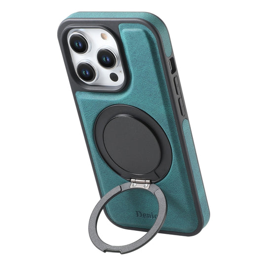 For iPhone 16 Pro Denior A14 Skin Feel Rotating Holder MagSafe Phone Case(Blue) - iPhone 16 Pro Cases by Denior | Online Shopping South Africa | PMC Jewellery | Buy Now Pay Later Mobicred