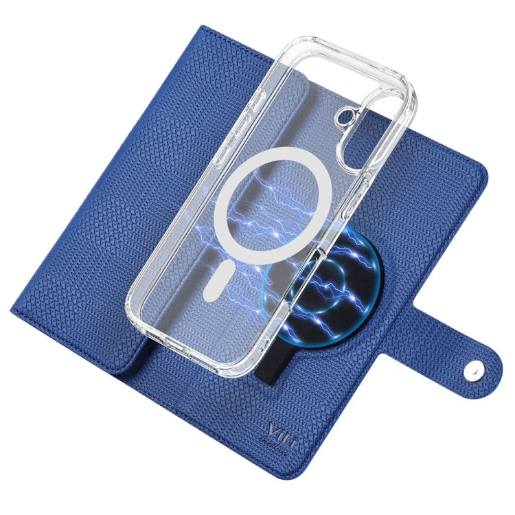 For Samsung Galaxy S24 Ultra 5G ViLi GHA-C Series RFID MagSafe Magnetic Flip Leather Phone Case(Blue) - Galaxy S24 Ultra 5G Cases by ViLi | Online Shopping South Africa | PMC Jewellery | Buy Now Pay Later Mobicred