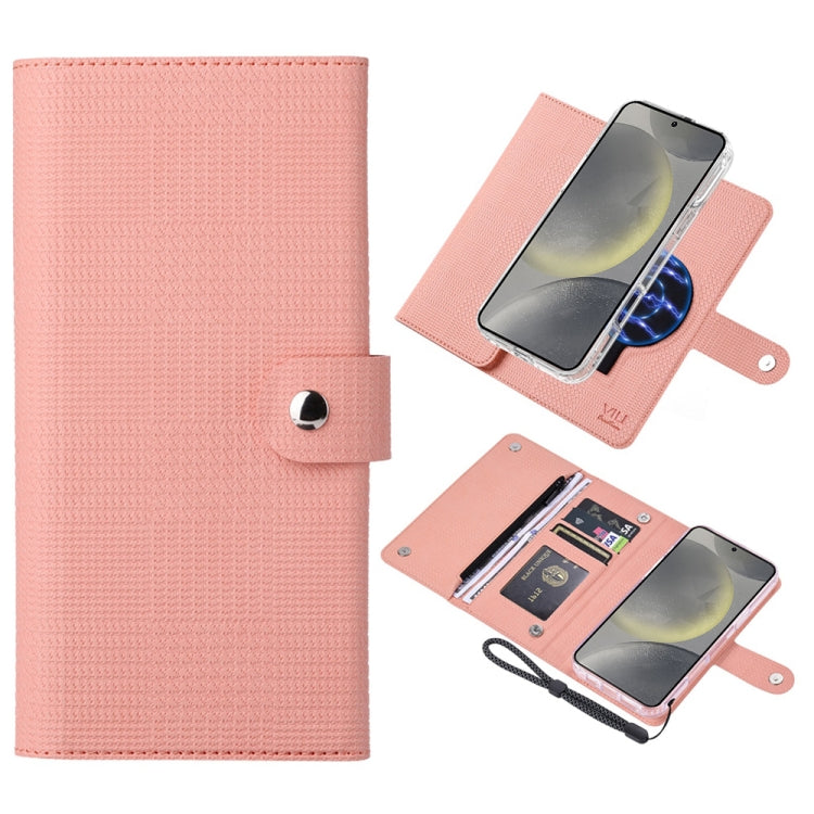 For Samsung Galaxy S24 5G ViLi GHB-C Series RFID MagSafe Magnetic Flip Leather Phone Case(Pink) - Galaxy S24 5G Cases by ViLi | Online Shopping South Africa | PMC Jewellery | Buy Now Pay Later Mobicred