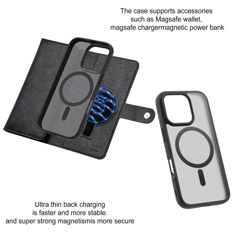 For iPhone 16 Pro ViLi GVA Series MagSafe Magnetic RFID Leather Phone Case(Black) - free shipping - PMC TechLife - Order now!