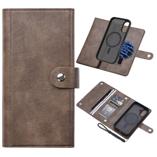 For iPhone 16 ViLi GVS Series MagSafe Magnetic RFID Leather Phone Case(Coffee) - iPhone 16 Cases by ViLi | Online Shopping South Africa | PMC Jewellery | Buy Now Pay Later Mobicred