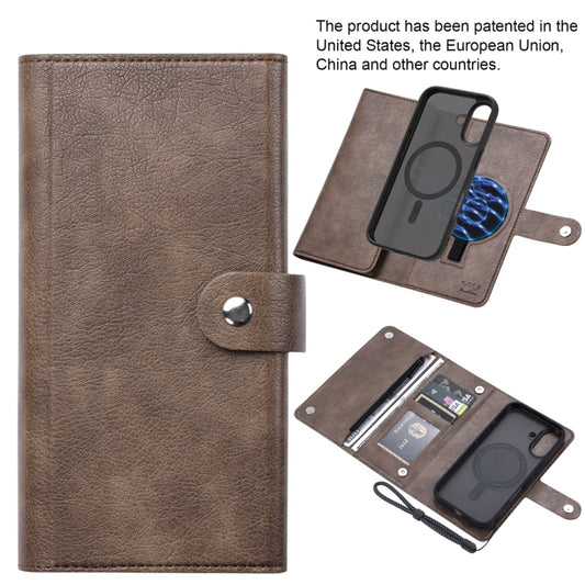 For iPhone 16 Plus ViLi GVB Series MagSafe Magnetic RFID Leather Phone Case(Coffee) - iPhone 16 Plus Cases by ViLi | Online Shopping South Africa | PMC Jewellery | Buy Now Pay Later Mobicred