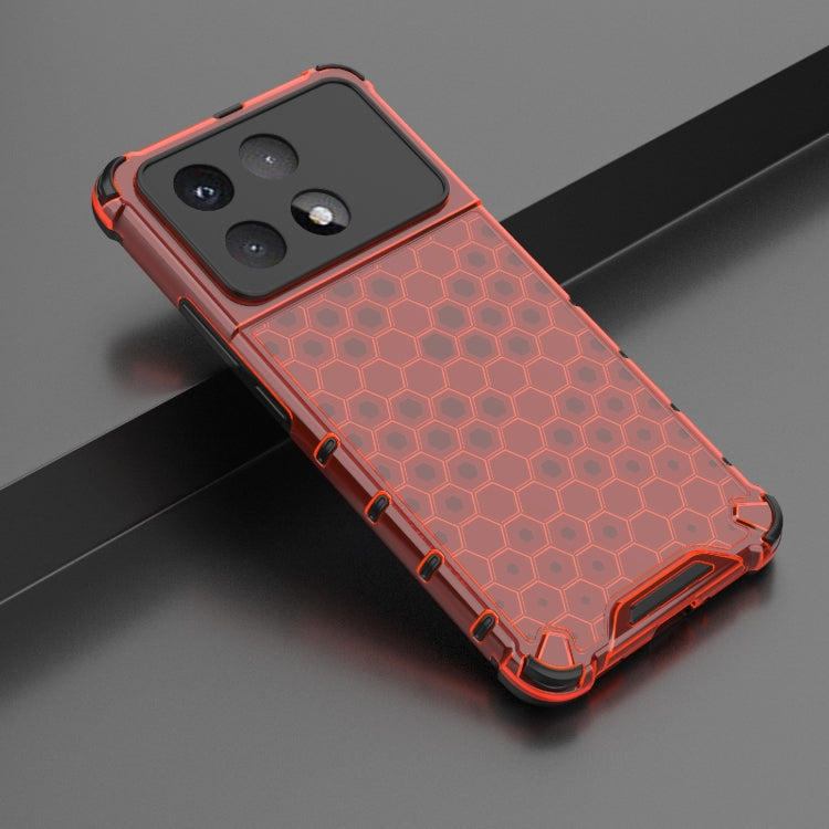 For Redmi K70 Ultra 5G Global Honeycomb Shockproof Phone Case(Red) - Xiaomi Cases by PMC Jewellery | Online Shopping South Africa | PMC Jewellery | Buy Now Pay Later Mobicred