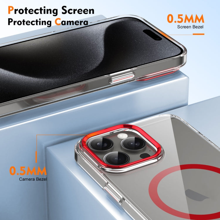For iPhone 16 Pro Ice Feel HD Transparent MagSafe PC Full Coverage Phone Case(Red) - iPhone 16 Pro Cases by PMC TechLife | Online Shopping South Africa | PMC TechLife | Buy Now Pay Later Mobicred