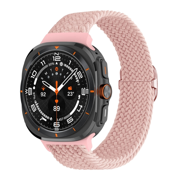 For Samsung Galaxy Watch Ultra 47mm Slide Buckle Nylon Braided Watch Band(Pink Sand) - Watch Bands by PMC Jewellery | Online Shopping South Africa | PMC Jewellery | Buy Now Pay Later Mobicred