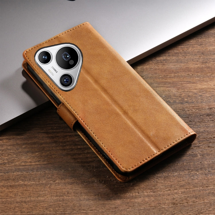 For Huawei Pura 70 N.BEKUS CSJ-P1 Solid Color Leather Phone Case(Brown) - Huawei Cases by N.BEKUS | Online Shopping South Africa | PMC Jewellery | Buy Now Pay Later Mobicred