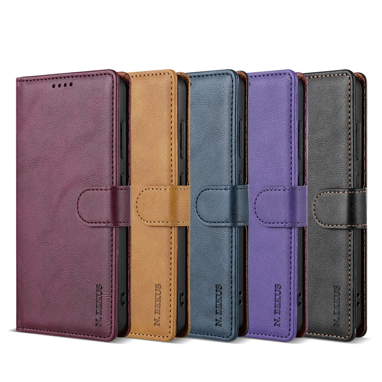 For Huawei Pura 70 N.BEKUS CSJ-P1 Solid Color Leather Phone Case(Purple) - Huawei Cases by N.BEKUS | Online Shopping South Africa | PMC Jewellery | Buy Now Pay Later Mobicred